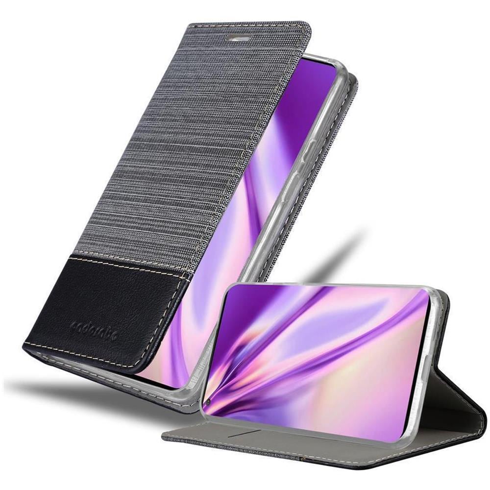 Custodia Compatibile Con Oneplus 8 In Grigio Nero - Coperchio Protettiva Con Chiusura Magnetica, Funzione Stand E Tasca Per Le Carte - Foto 1
