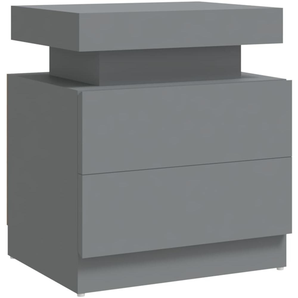 Comodino Grigio 45x35x52 cm in Legno Multistrato - Foto 2