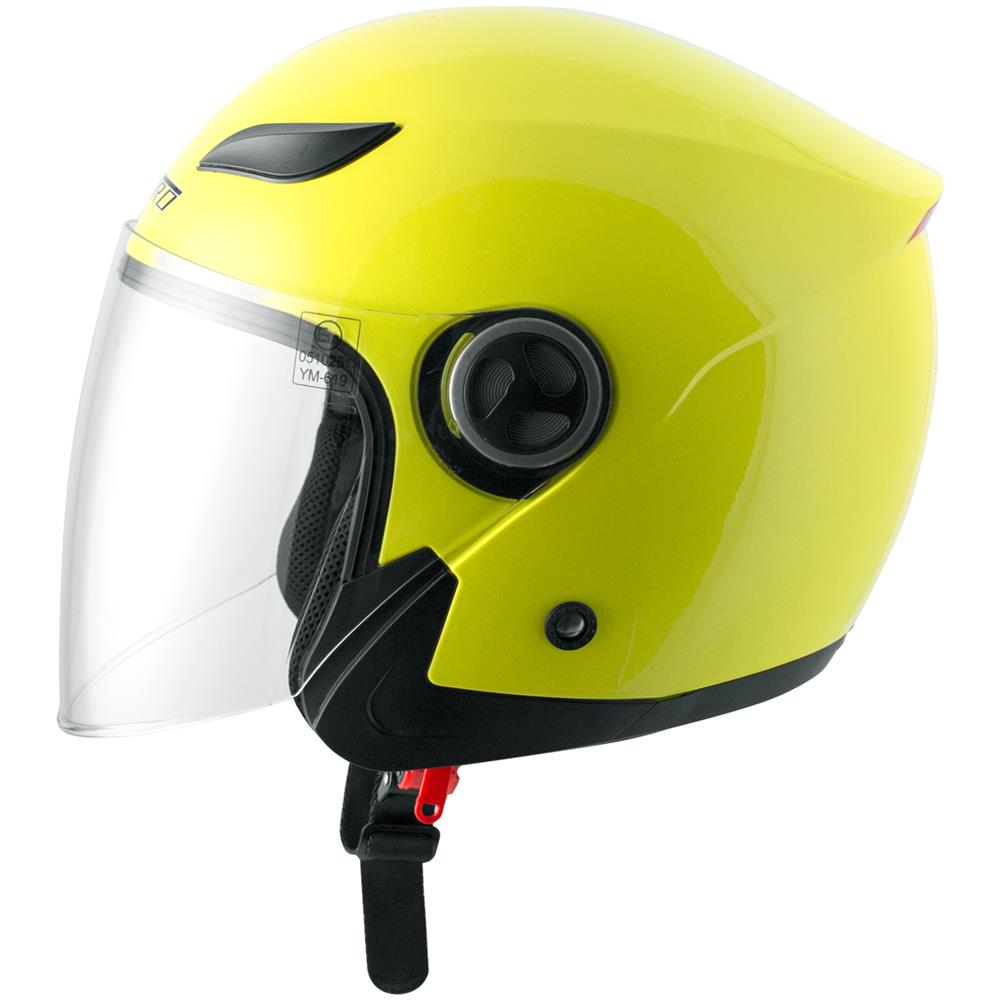 Casco Jet Visiera Lunga Scooter Moto Quad Omologato Ece 22 05 Giallo Fluo Xl - Foto 5