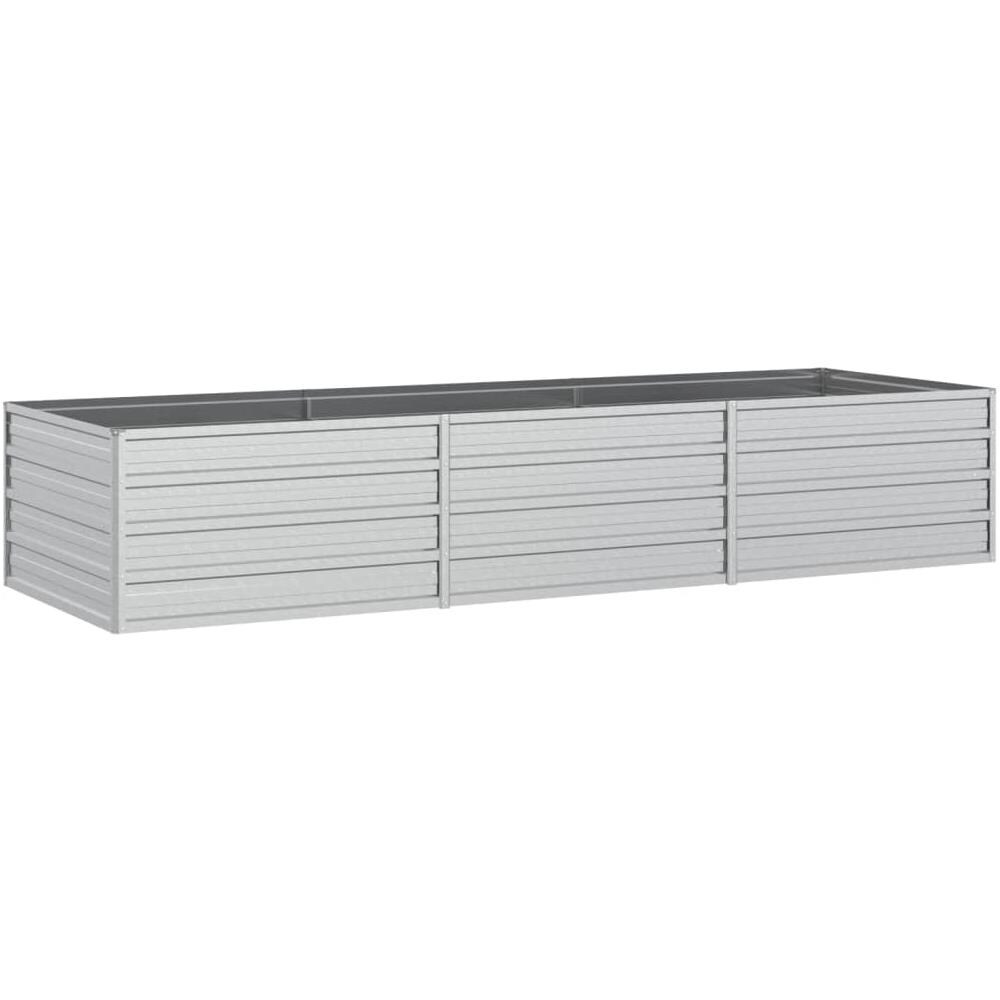 Letto Rialzato Giardino 240x80x45 cm in Acciaio Zincato Argento - Foto 1