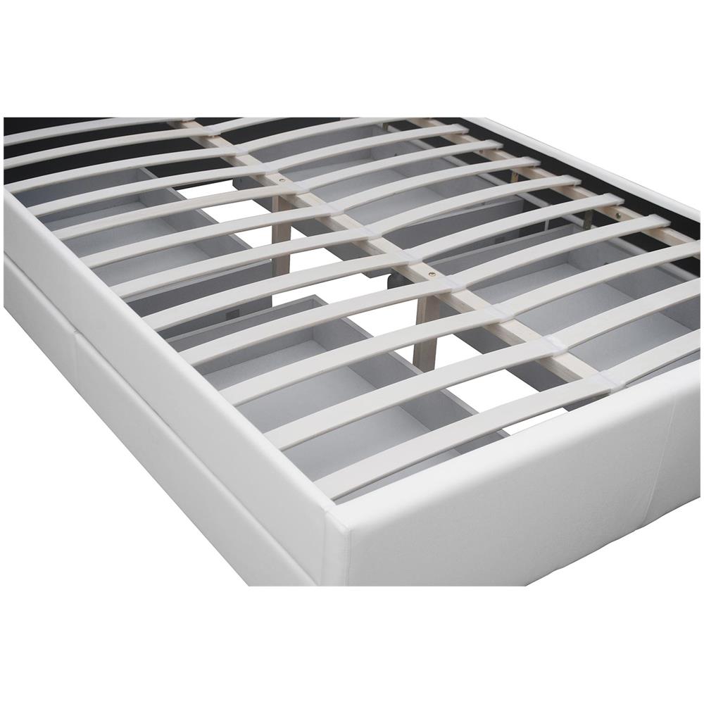 Enfield Struttura Letto In Similpelle Bianca Con Contenitore E Led 160x200 Cm - Foto 2
