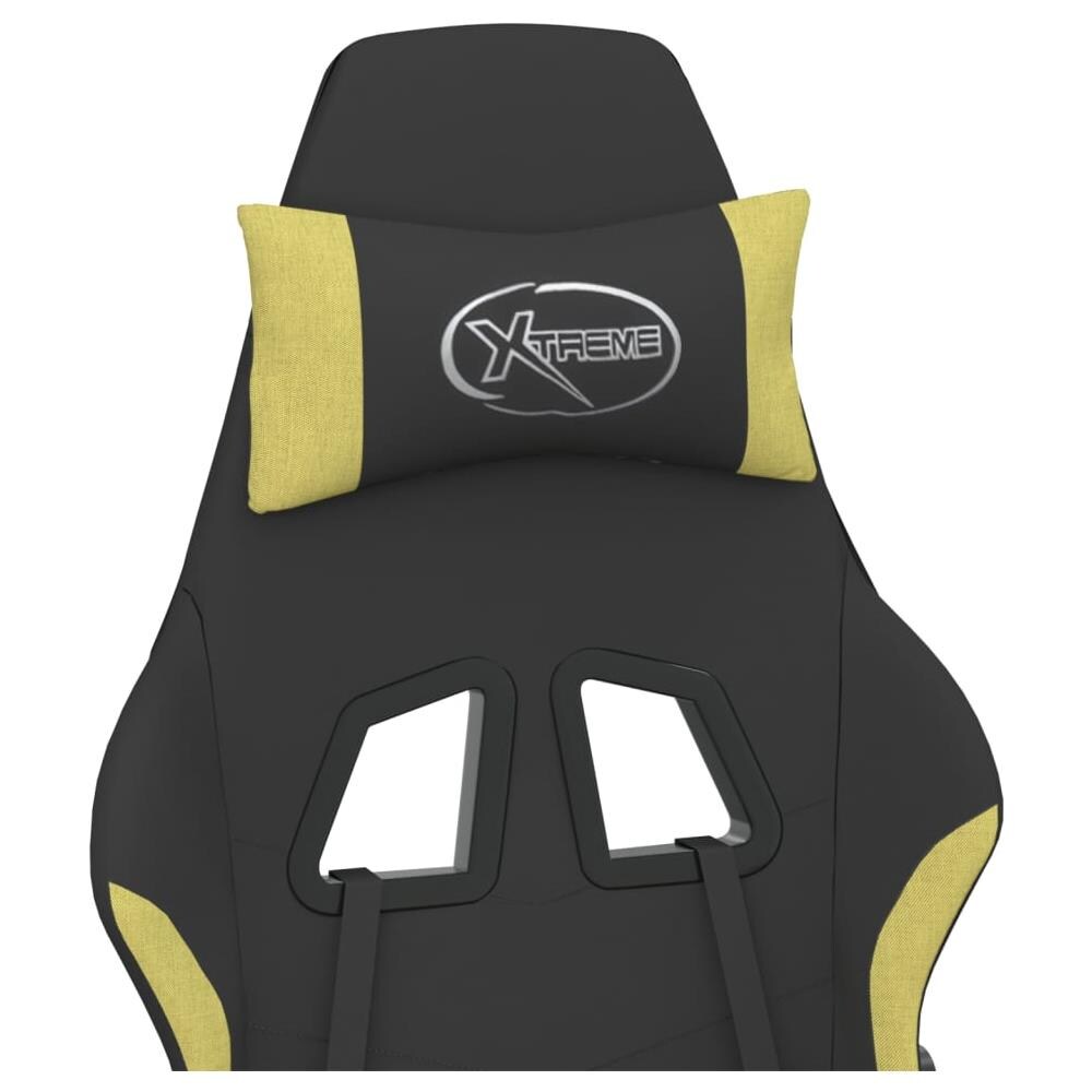 Sedia da Gaming Nero e Verde Chiaro in Tessuto - Foto 2