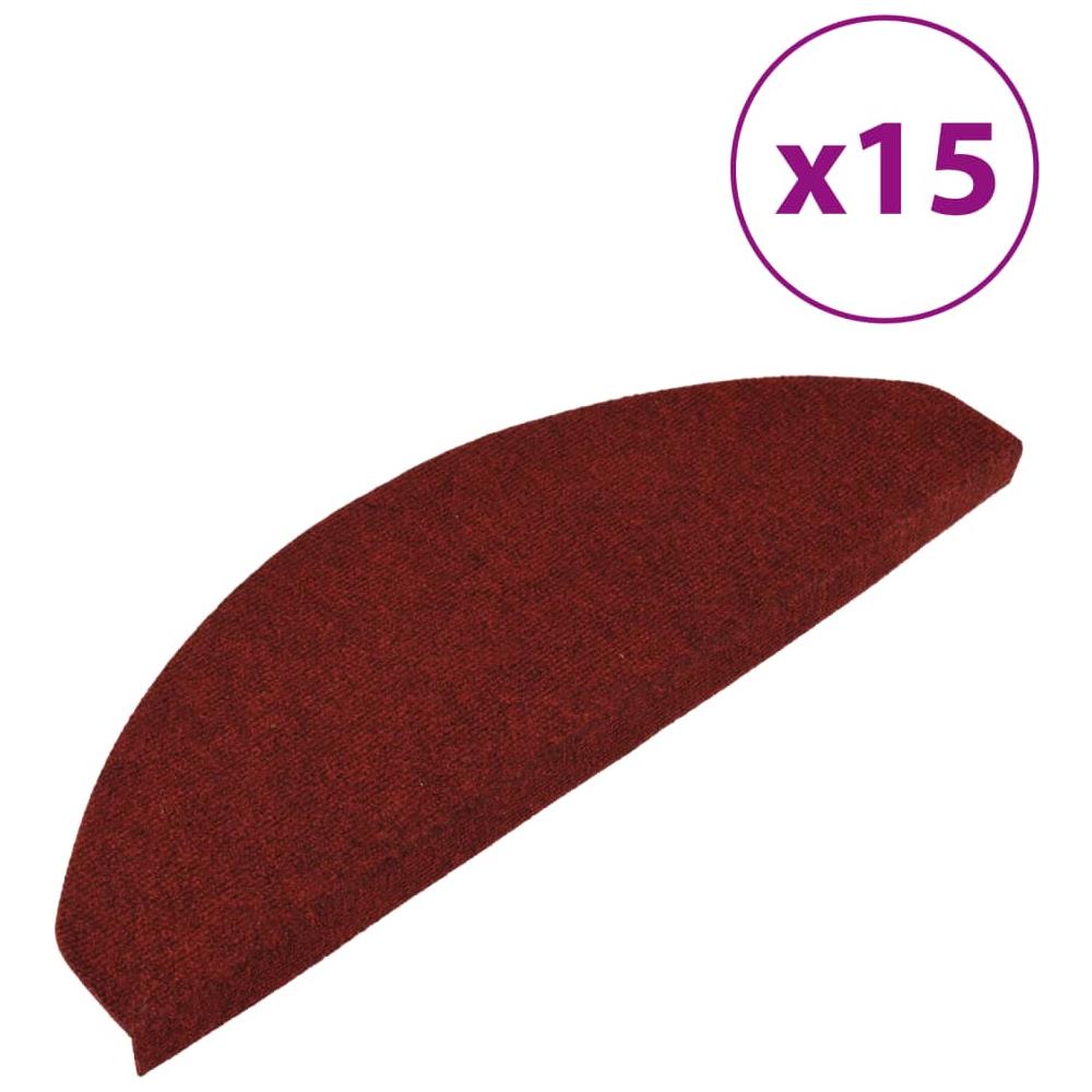 Tappetini Autoadesivi per Scale 15 pz 65x22,5x3,5 cm Rossi - Foto 1