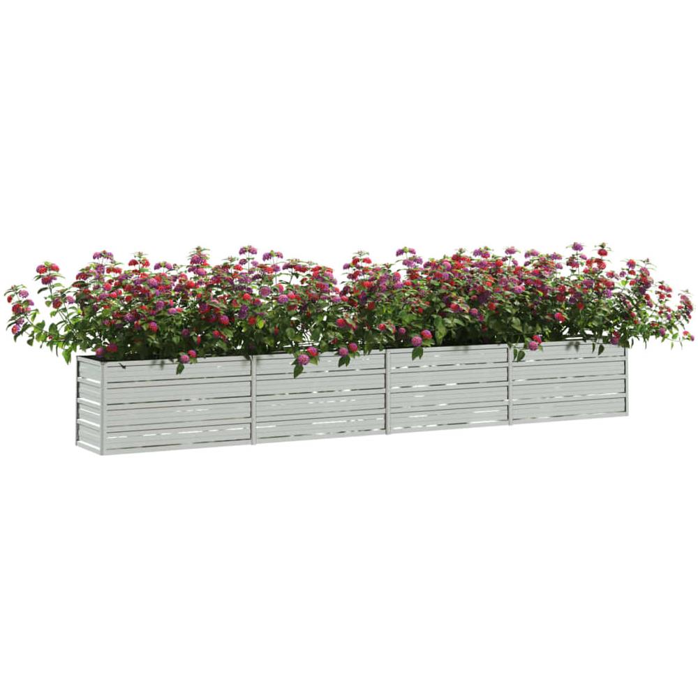 Letto Rialzato Giardino 320x40x45 cm in Acciaio Zincato Argento - Foto 2