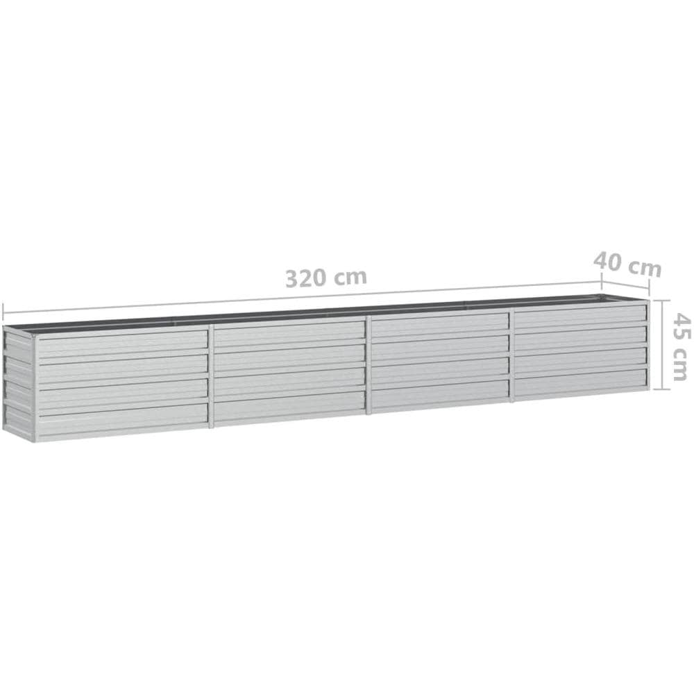 Letto Rialzato Giardino 320x40x45 cm in Acciaio Zincato Argento - Foto 6