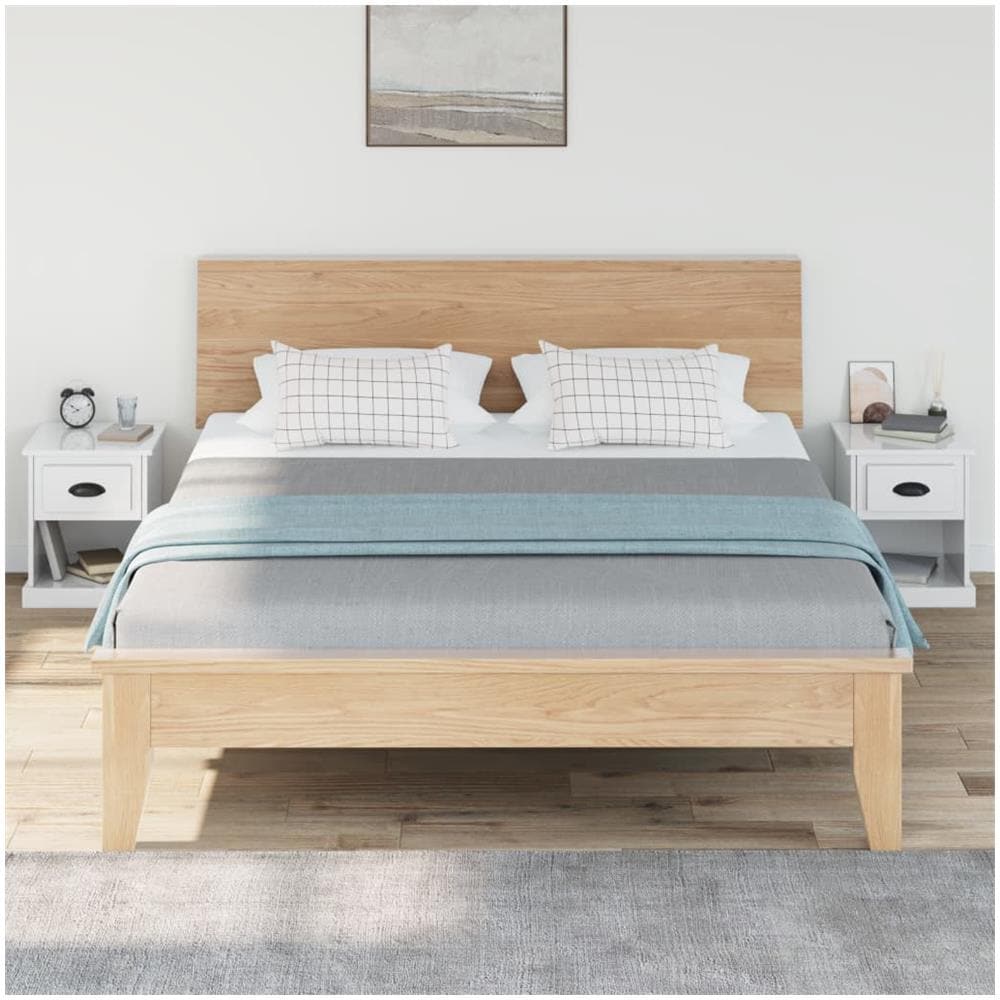 Comodini 2 Pz Bianco Lucido 39x39x47,5 Cm In Legno Multistrato - Foto 3
