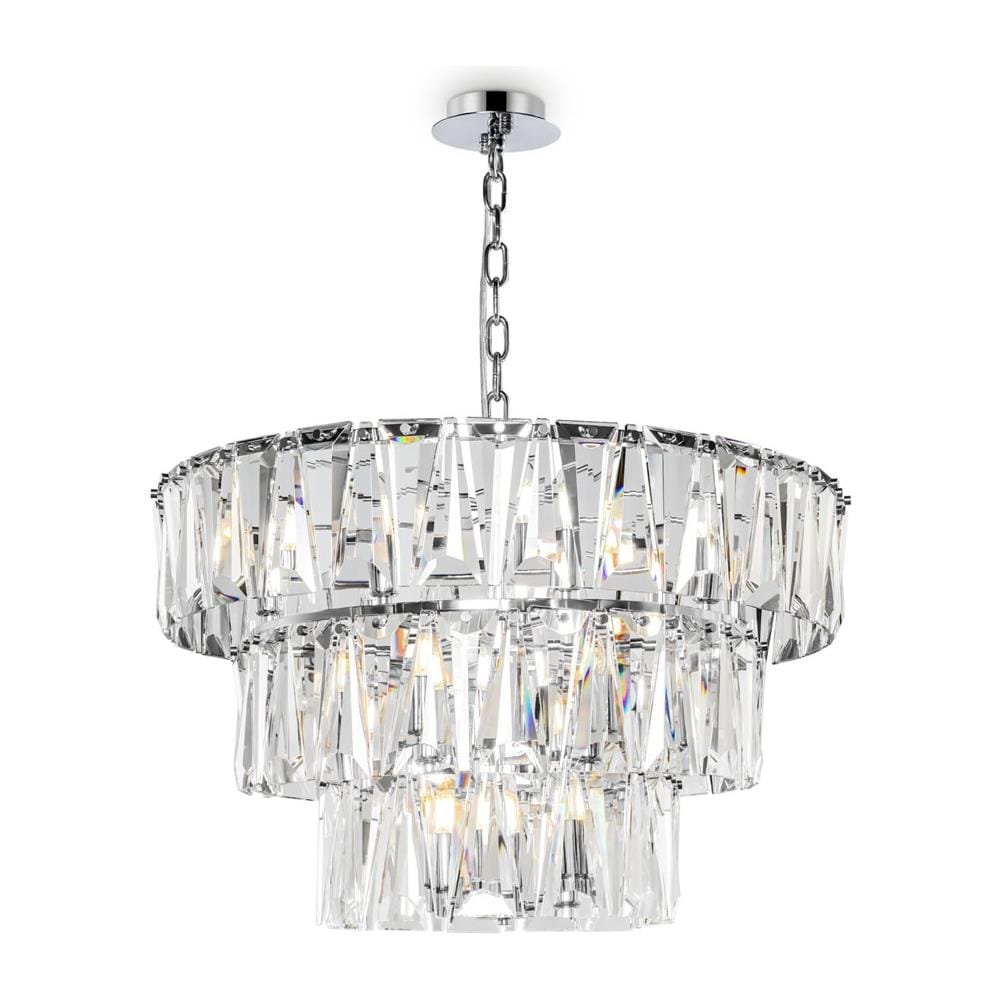 Lampadario Contemporaneo Puntes Metallo Cromo 18 Luci - Foto 1