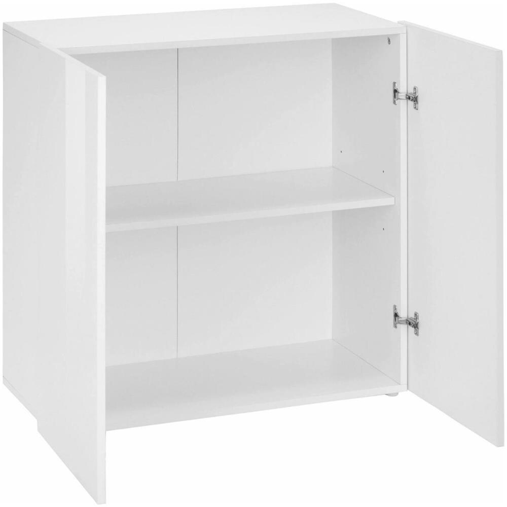 Credenza Nicolò, Madia Da Cucina A 2 Ante, Buffet Da Soggiorno, 100% Made In Italy, Cm 90x40h81, Bianco Lucido - Foto 4