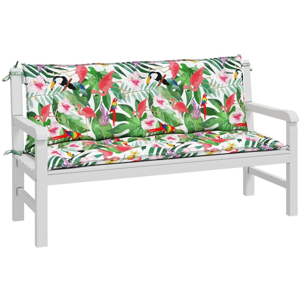 Cuscini Panca Da Giardino 2pz Multicolore 150x50x7cm In Tessuto - Foto 3