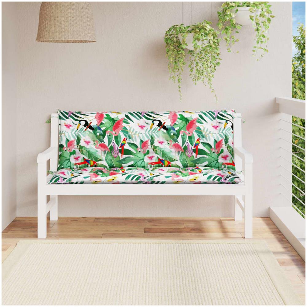 Cuscini Panca Da Giardino 2pz Multicolore 150x50x7cm In Tessuto - Foto 1