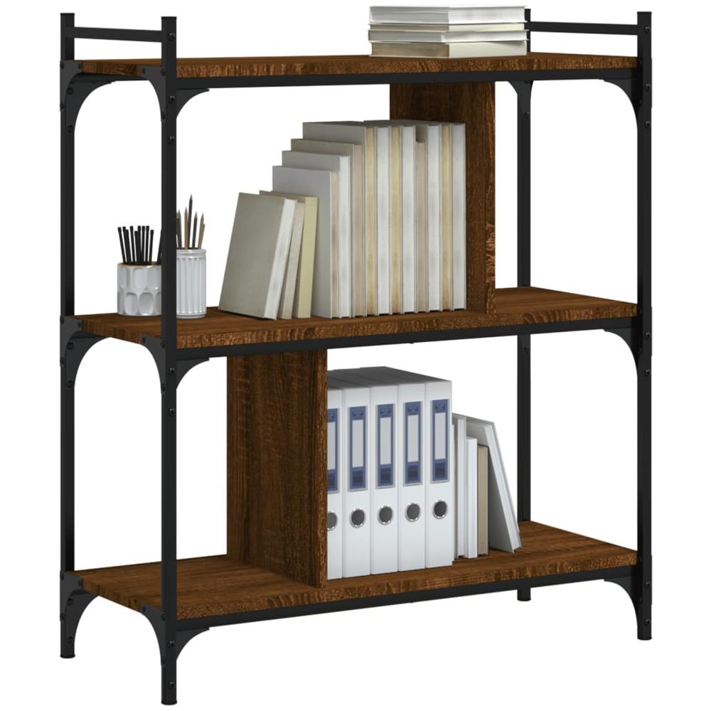 Libreria Rovere Marrone 3 Ripiani 76x32x88 Cm Legno Multistrato - Foto 3