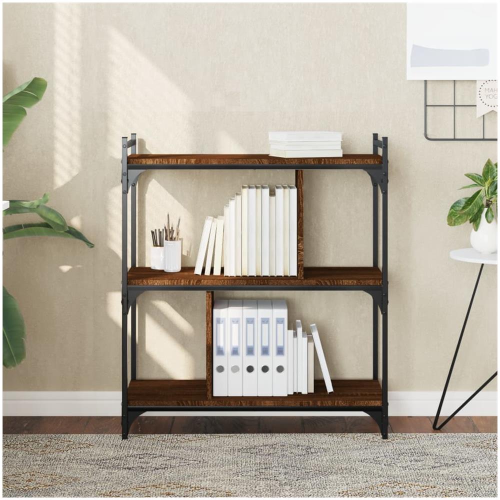 Libreria Rovere Marrone 3 Ripiani 76x32x88 Cm Legno Multistrato - Foto 1