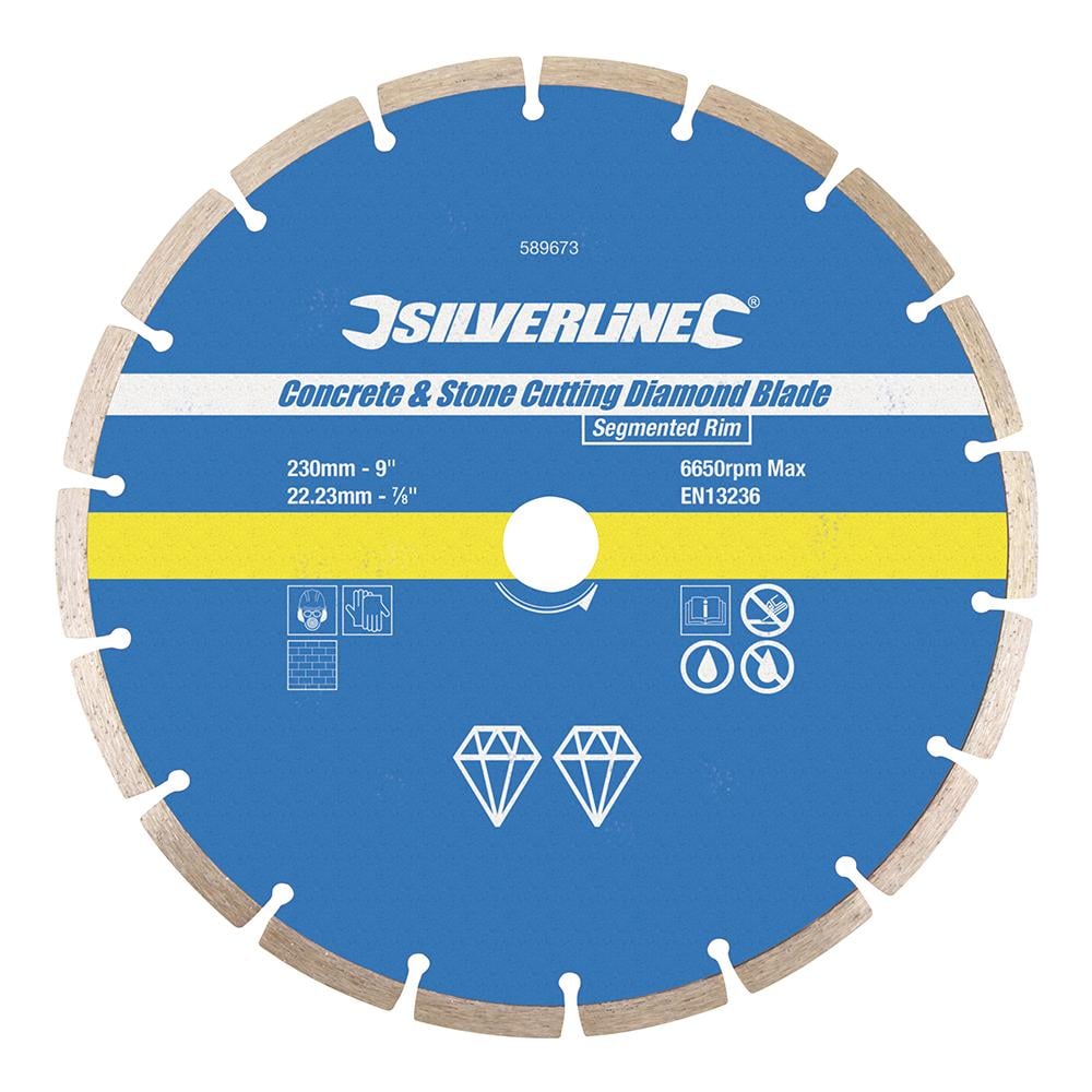 589673 Lama A Disco Diamantata Per Taglio Cemento E Pietra Bordo Segmentato 230 X 22,23 Mm - Foto 1