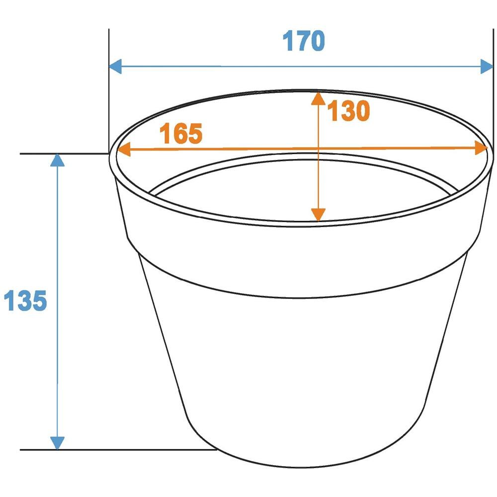 Fioriera Vaso in plastica, rosso, 17cm - Foto 1