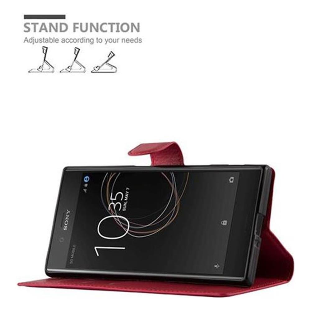 Custodia Compatibile Con Sony Xperia Xz / Xzs In Rosso Carminio - Coperchio Protettiva Con Chiusura Magnetica, Funzione Stand E Tasca Per Le Carte - Foto 6