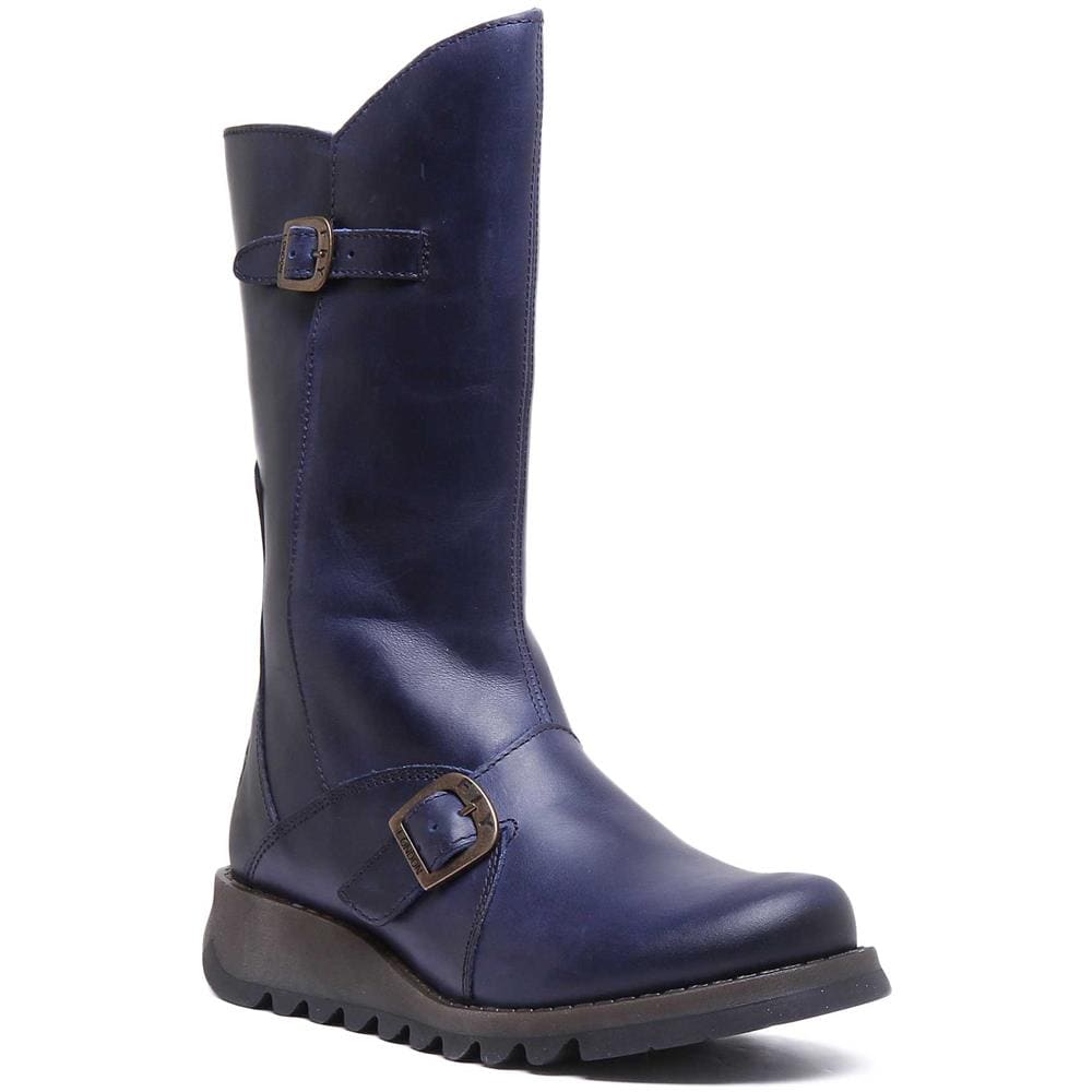 Mes 2 Leather Stivali Alti Al Ginocchio In Blu Per Le Donne - Foto 1