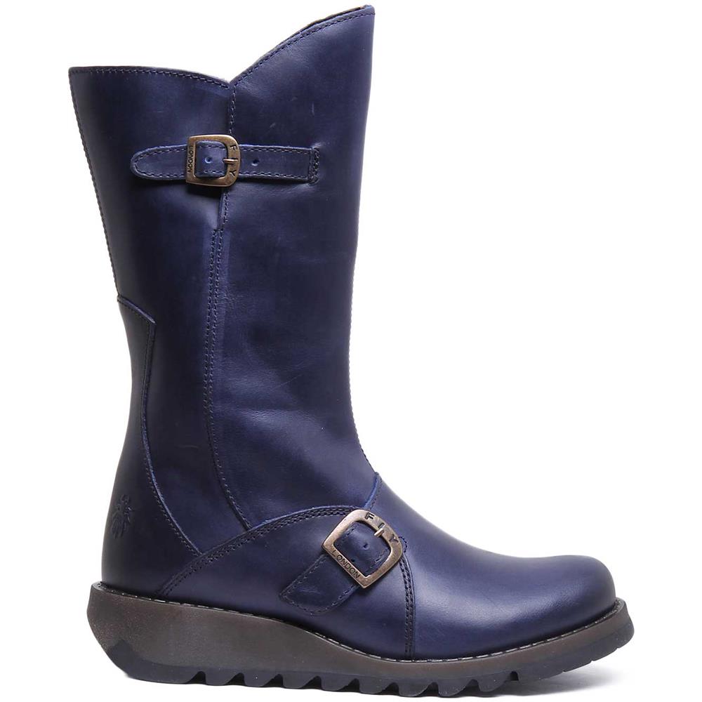 Mes 2 Leather Stivali Alti Al Ginocchio In Blu Per Le Donne - Foto 2