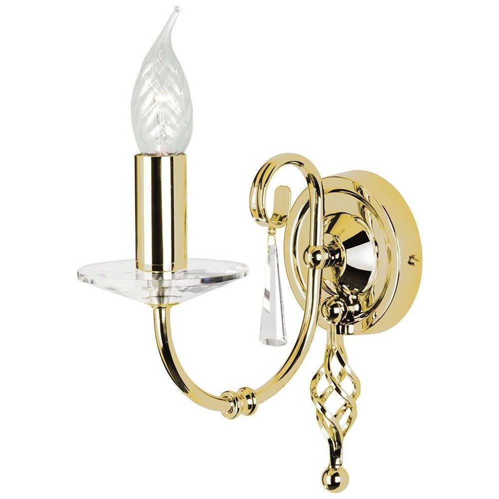 Applique Da Parete A Candela Per Interni A 1 Luce In Ottone Lucido, E14 - Foto 1