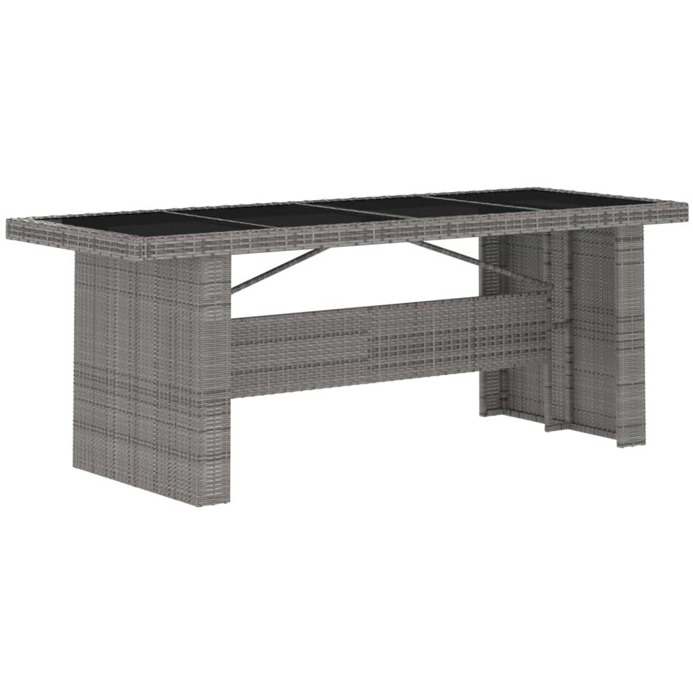 Set da Pranzo per Esterni 7 pz con Cuscini in Polyrattan Grigio - Foto 3