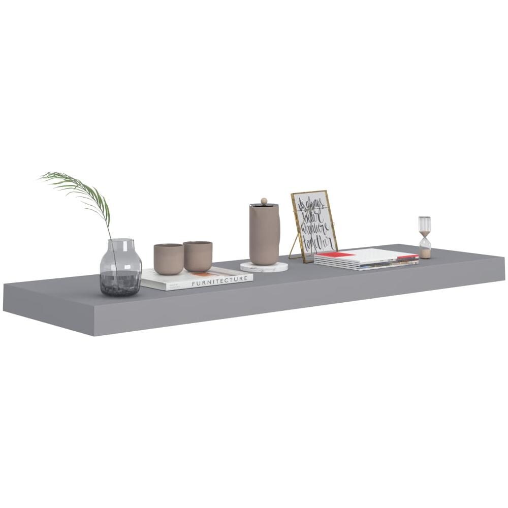 Scaffali a Parete 2 pz Grigi 80x23,5x3,8 cm in MDF - Foto 2