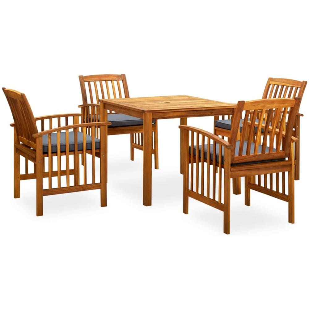 Set Da Pranzo Da Giardino 5 Pz Con Cuscini Massello Di Acacia - Foto 1