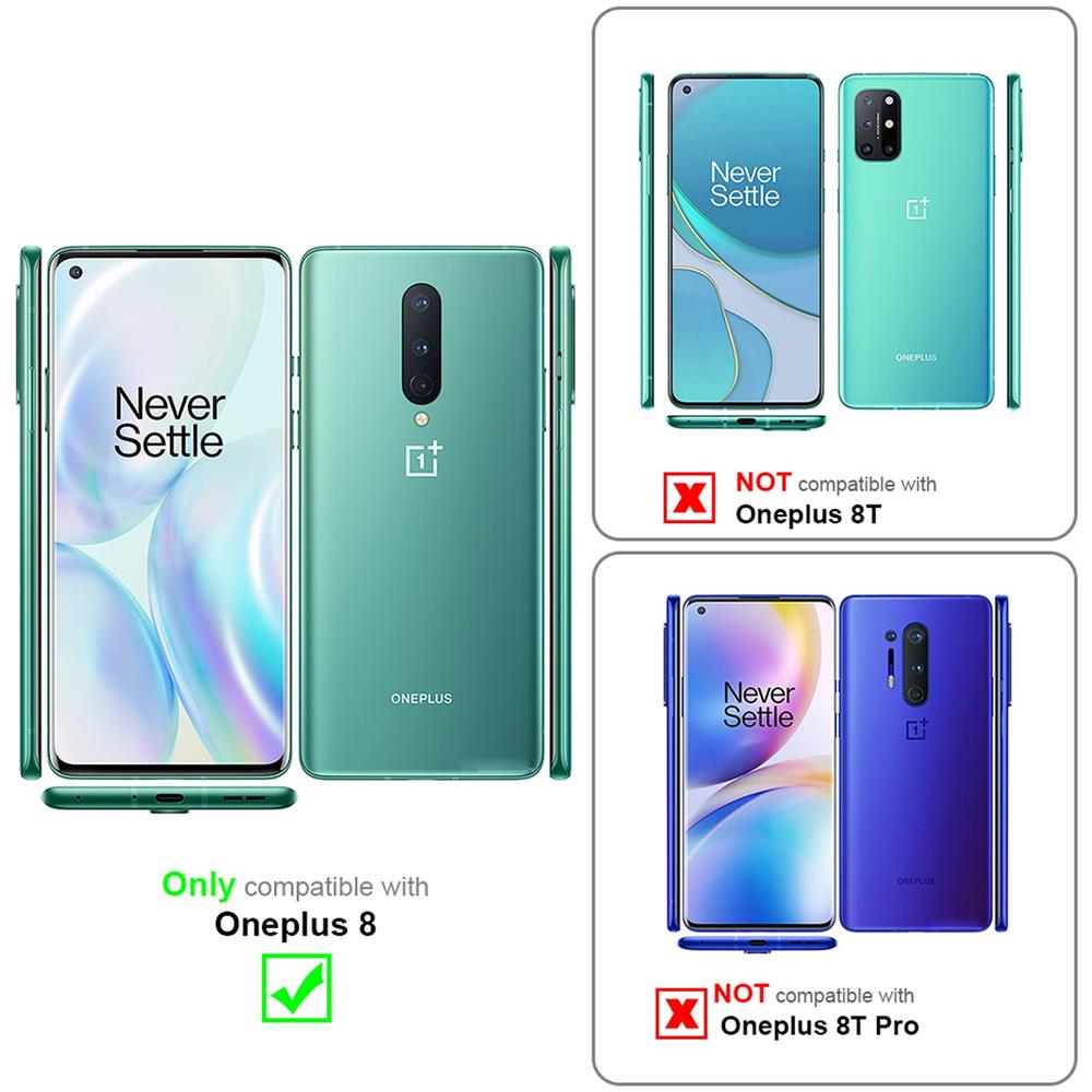 Custodia Compatibile Con Oneplus 8 In Blu Scuro Nero - Coperchio Protettiva Con Chiusura Magnetica, Funzione Stand E Tasca Per Le Carte - Foto 2