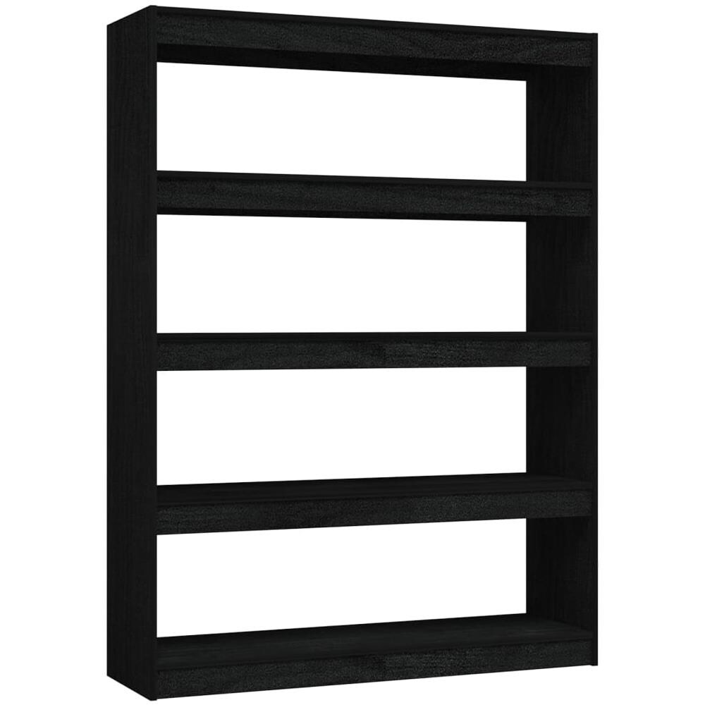 Libreria / divisorio Nero 100x30x135,5 Cm In Legno Di Pino - Foto 2