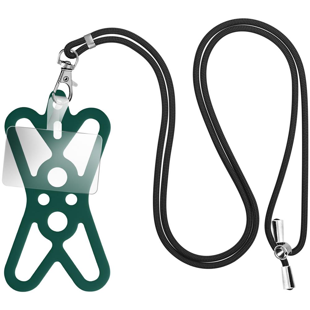 Cordoncino Smartphone Con Silicone Universale Espandibile Regolabile 90cm Verde - Foto 1