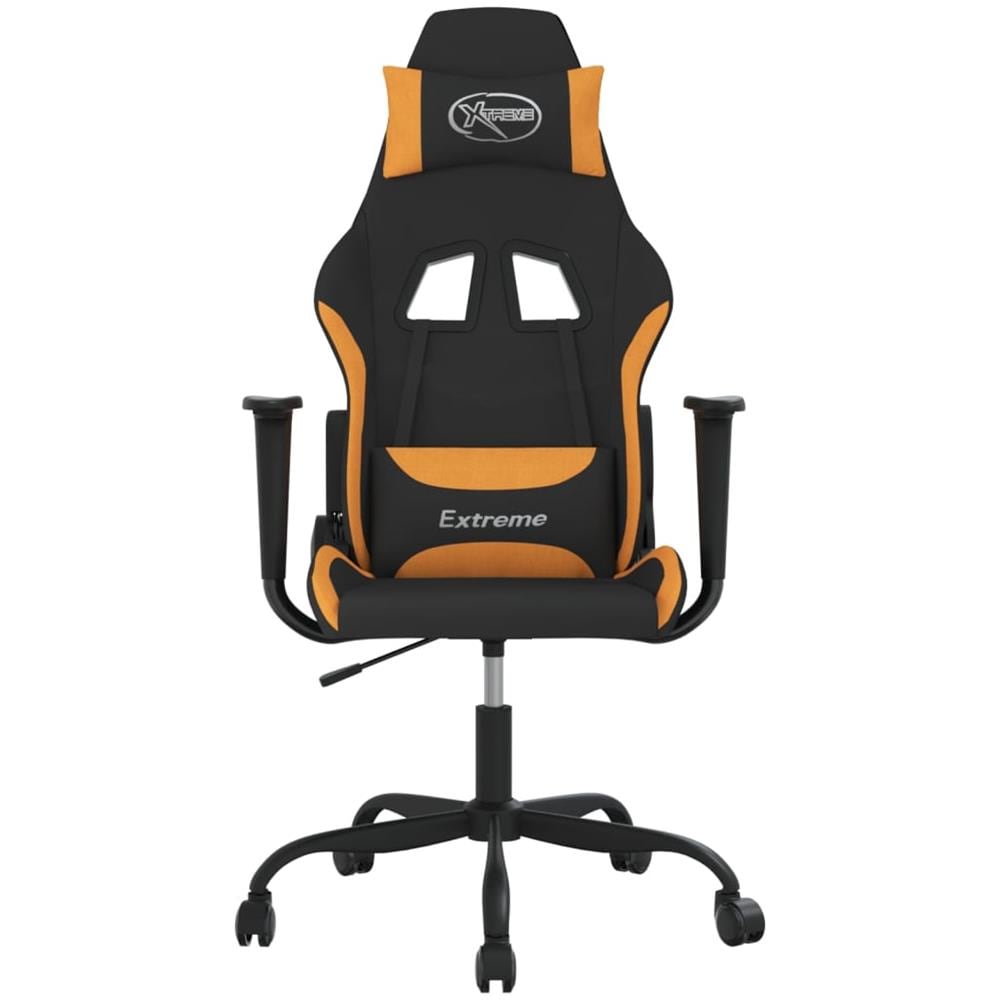 Sedia da Gaming Nero e Arancione in Tessuto - Foto 2