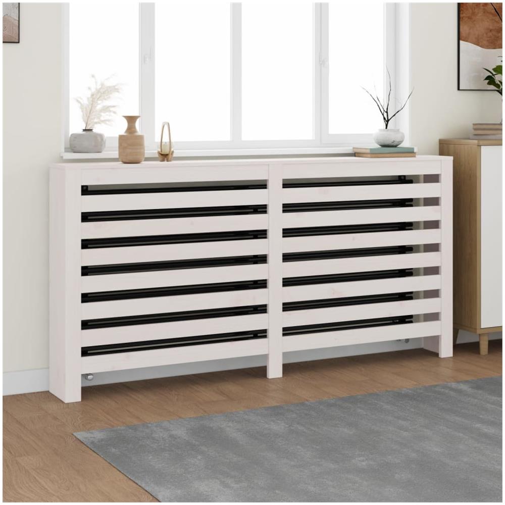 Copertura Termosifone Bianca 169x19x84 Cm Legno Massello Pino - Foto 1