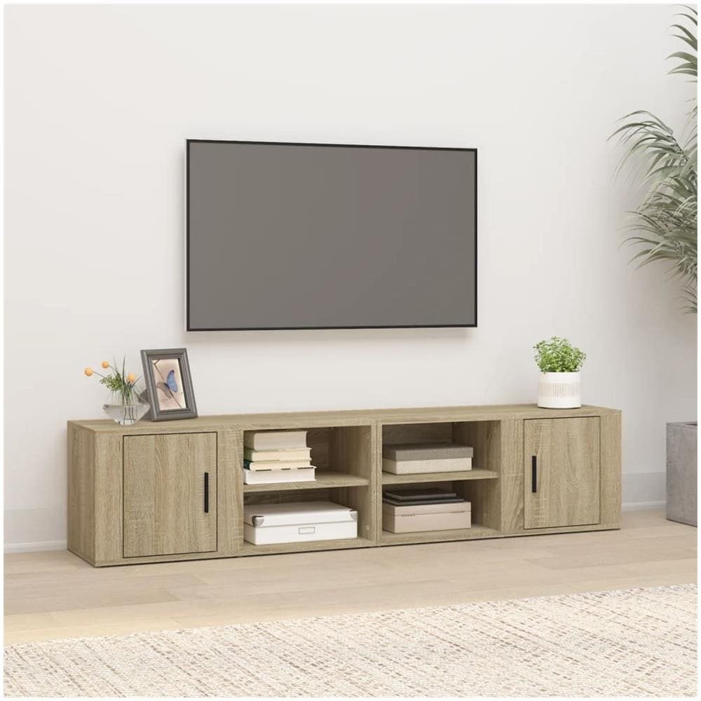 Mobili Per Tv 2pz Rovere Sonoma 80x31,5x36 Cm Legno Multistrato - Foto 1