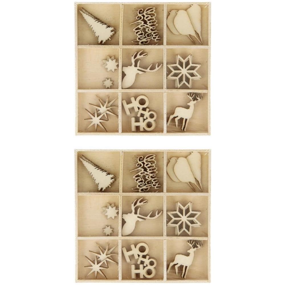 54 Mini Decorazioni Natalizie In Legno - Foto 1