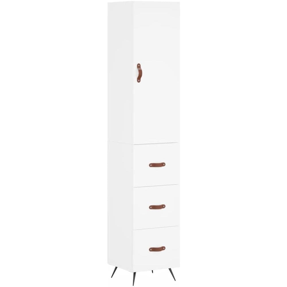 Credenza Bianca 34,5x34x180 Cm In Legno Multistrato - Foto 2