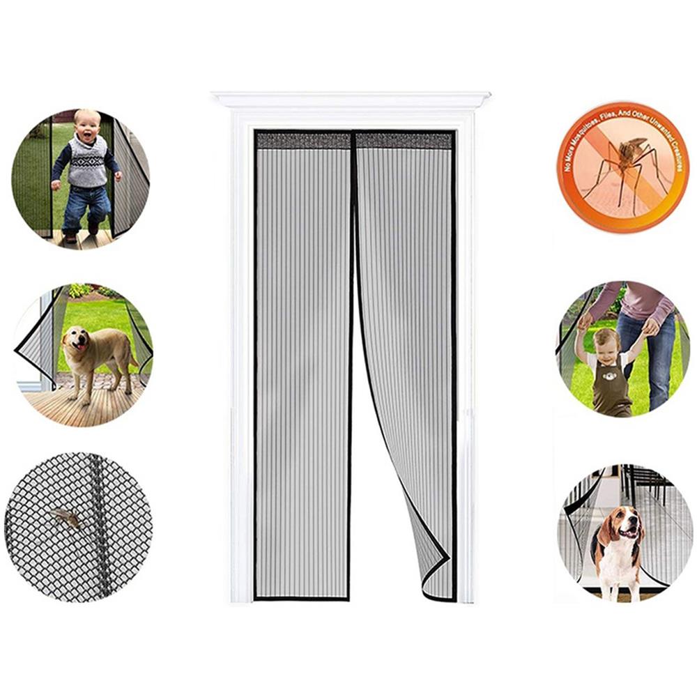Zanzariera Magnetica Per Porta Ingresso E Finestre Anti Insetti Zanzare Protezione Cimici Mosche Si Chiude Da Sola 140x240 Nero - Foto 1