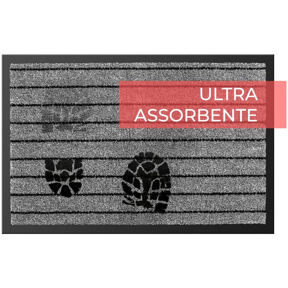 Tappeto Zerbino Entrata Ingresso Casa Esterno Interno Antiscivolo Asciugapassi Alaska 40x60 Grigio - Foto 5