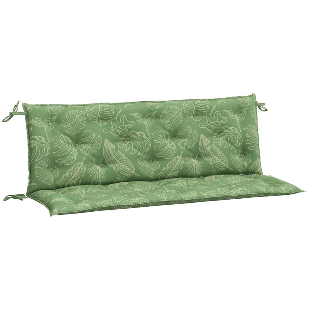Cuscini Panca Giardino 2 Pz Motivo A Foglie 150x50x7 Cm Tessuto - Foto 2