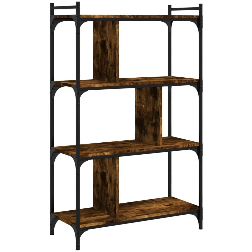 Libreria Rovere Fumo 4 Ripiani 76x32x123 Cm Legno Multistrato - Foto 2