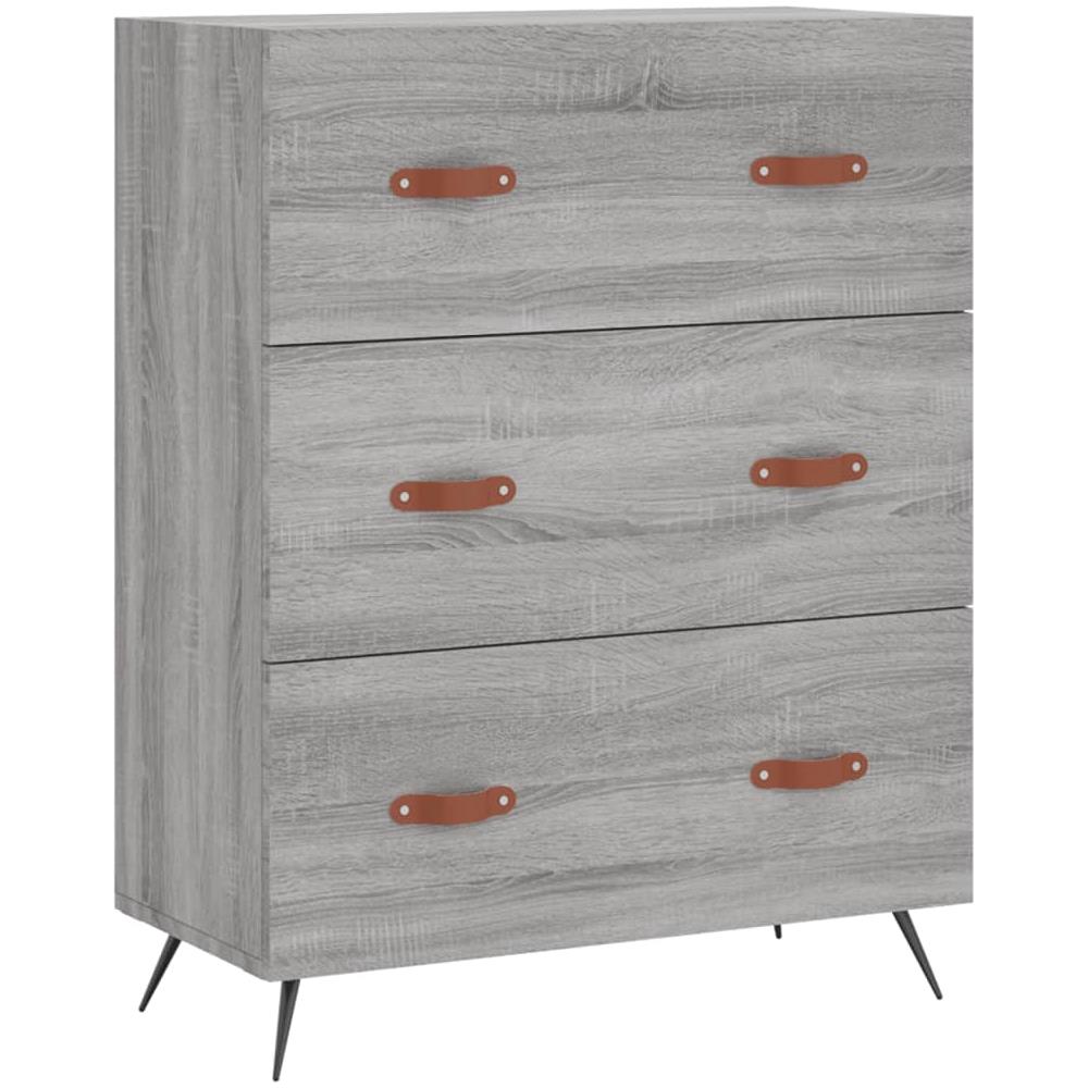 Cassettiera Grigio Sonoma 69,5x34x90 Cm In Legno Multistrato - Foto 2