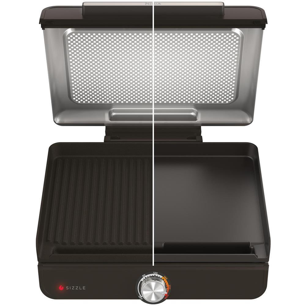 Griglia e Plancha Ninja Sizzle con coperchio a trama forata rimovibile. Potenza: 1450W. Colore: Nero - Foto 13
