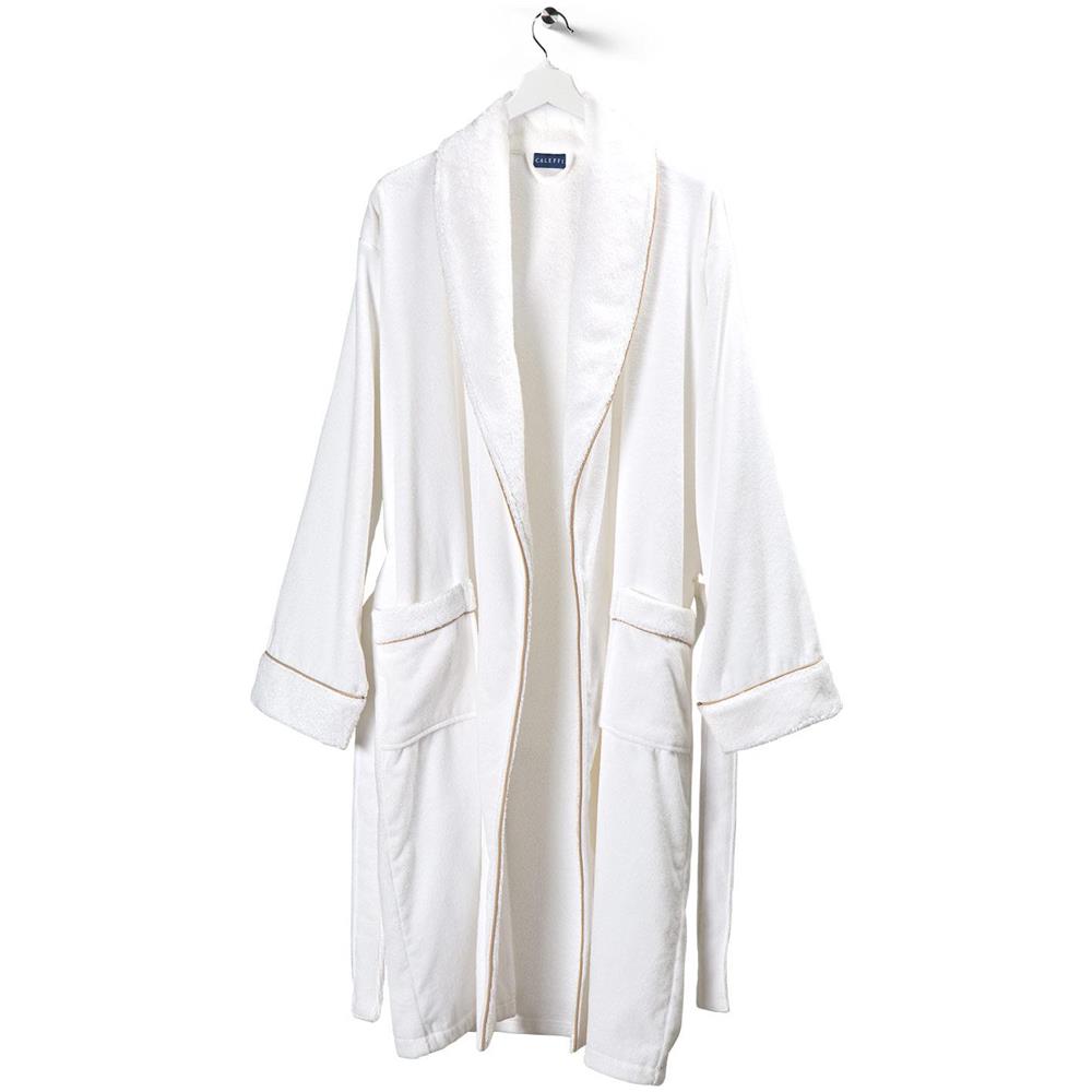 Accappatoio Con Cappuccio Caleffi White Classic In Cotone Colore Bianco Misura Xl - Foto 1