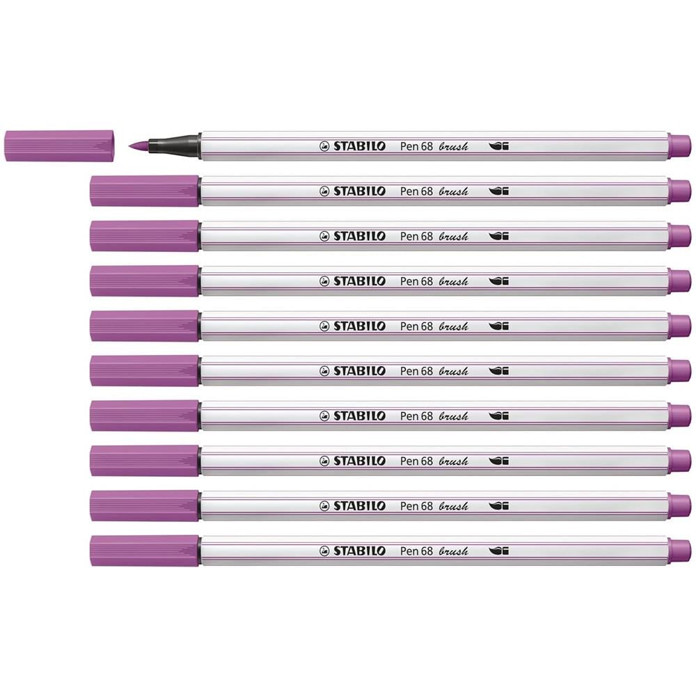 Pen 68 brush - Pennarello Premium con punta a pennello - Confezione da 10 - Prugna - Foto 1