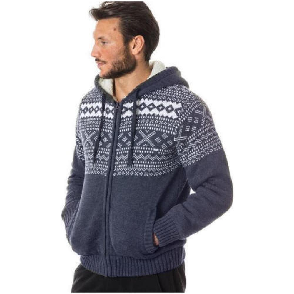 Maglia Uomo Full Zip Con Cappuccio Xl Blu - Foto 2