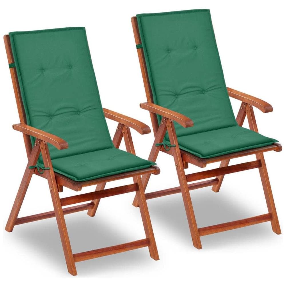 Cuscini per Sedie da Giardino 2 pz Verdi 120x50x4 cm - Foto 1