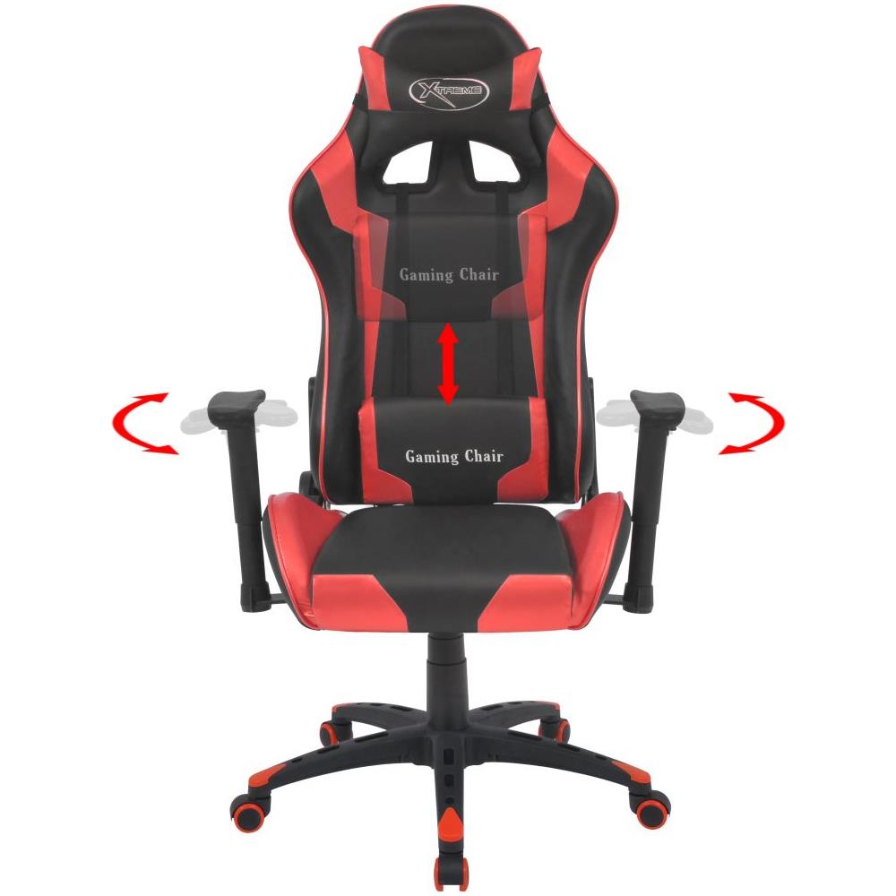 Sedia Da Ufficio Racing Reclinabile In Pelle Sintetica Rossa - Foto 2