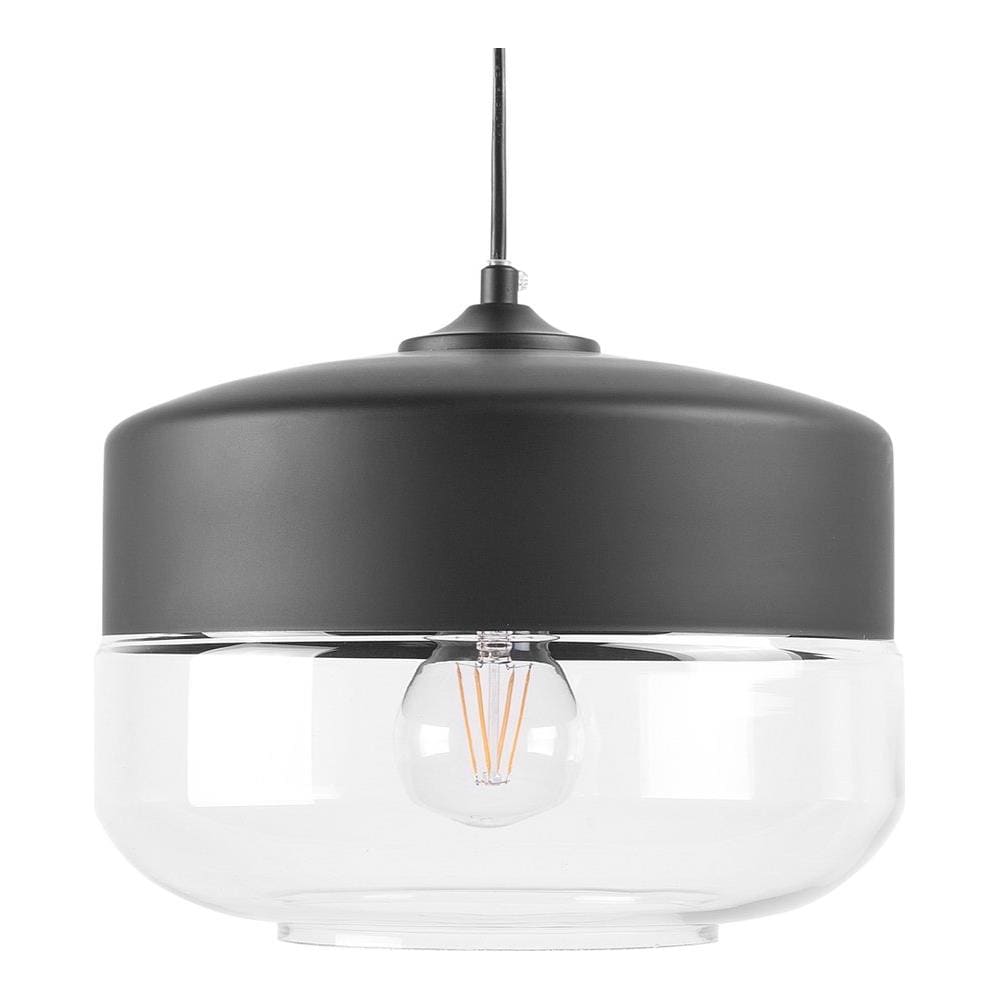 Lampada Da Soffitto Nera In Vetro E Metallo Nero - Murray - Foto 1