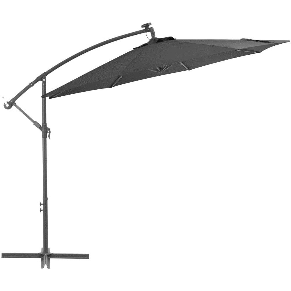 Ombrellone A Sbalzo Con Led E Palo In Acciaio 300 Cm Antracite - Foto 2