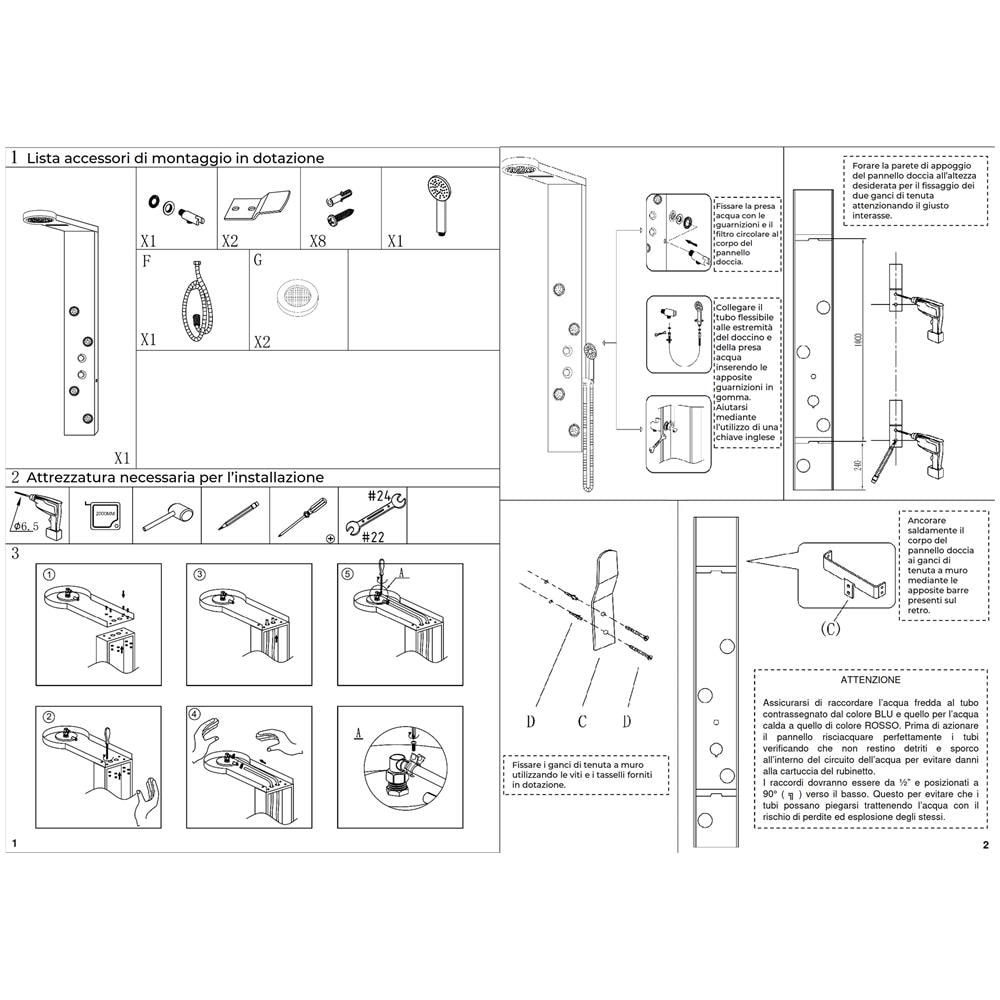 Pannello Doccia Idromassaggio A Quattro Vie In Acciaio Inox Spazzolato - Foto 3
