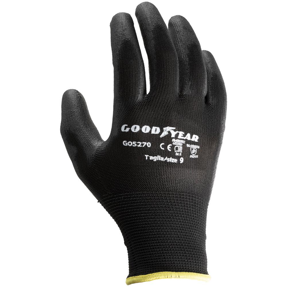 Guanti In Poliestere E Poliuretano Mod. g05270 Taglia 9 Nero Lavoro - Foto 1