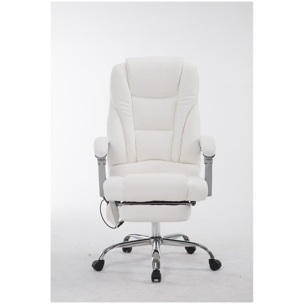 Sedia Ufficio Massaggiante Pacific V2 - Poltrona Relax 5 Programmi di Massaggio - Sedia Ergonomica in Similpelle con Poggiapiedi Estraibile e Altezza Regolabile e Girevole, Max 150 kg Bianco - Foto 2