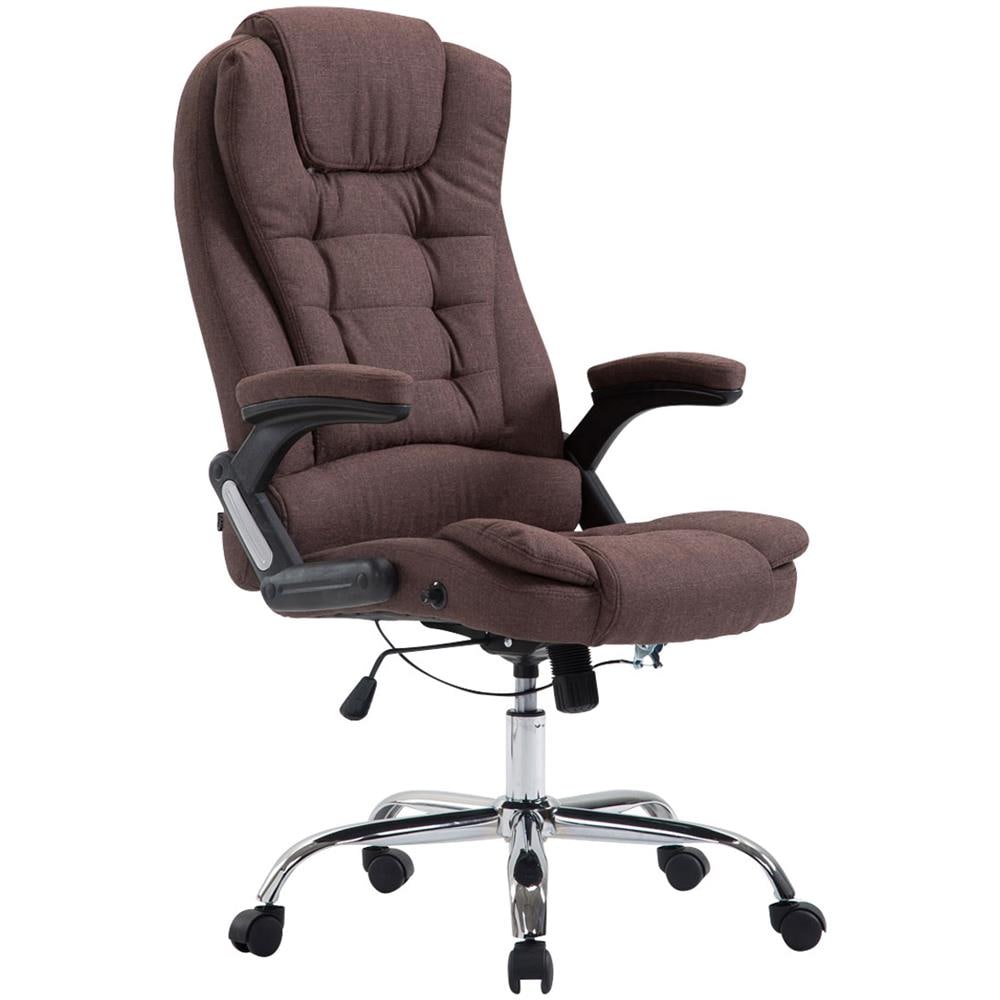 Sedia Ufficio Thor XXL in Stoffa - Poltrona Studio Carico Max 150 kg I Sedia Pc Ergonomica Imbottita e Regolabile in Altezza I Sedia da Scrivania con Ruote e Alto Schienale Marrone - Foto 1